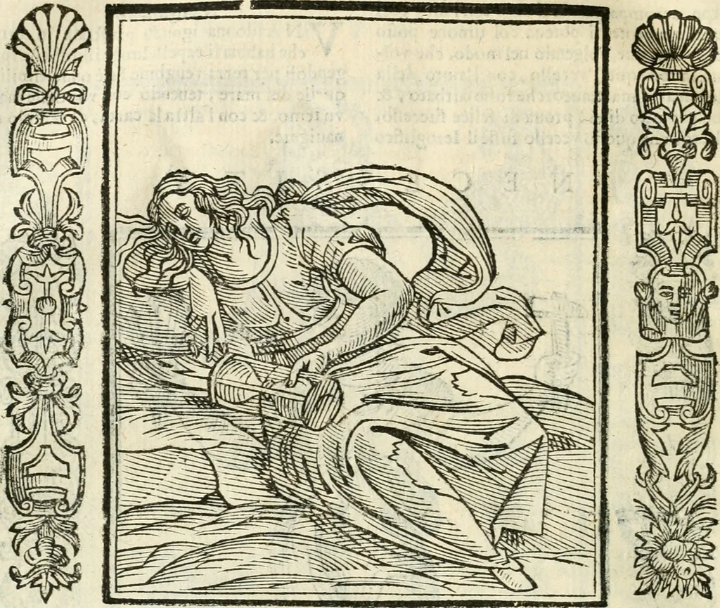 An illustration from Noua iconologia di Cesare Ripa perugino, caualier de SS. Mauritio & Lazzaro. Nella quale si descriuono diuerse imagini di virtù, vitij, affetti, passioni humane, arti, discipline, humori, elementi, corpi celesti, prouincie d'Italia, fiumi, tutte le parti del mondo, ed'altre infinite materie. Opera vtile ad oratori, predicatori, poeti, pittori, scultori, disegnatori, e ad'ogni studioso. Per inuentar concetti, emblemi, ed imprese, per diuisare qualsiuoglia apparato nuttiale, funerale, trionfale. Per rappresentar poemi drammatici, e per figurare co'suoi propij simboli ciò, che puo cadere in pensiero humano. Ampliata vltimamente dallo stesso auttore di trecento imagini, e arricchita di molti discorsi pieni di varia eruditione; con nuoui intagli, & con molti indici copiosi, 1618, leaf 415