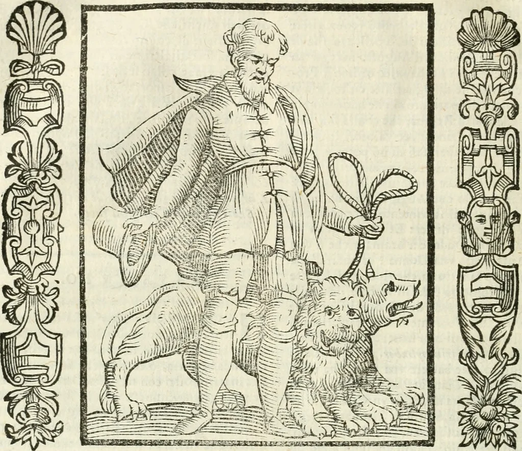 An illustration from Noua iconologia di Cesare Ripa perugino, caualier de SS. Mauritio & Lazzaro. Nella quale si descriuono diuerse imagini di virtù, vitij, affetti, passioni humane, arti, discipline, humori, elementi, corpi celesti, prouincie d'Italia, fiumi, tutte le parti del mondo, ed'altre infinite materie. Opera vtile ad oratori, predicatori, poeti, pittori, scultori, disegnatori, e ad'ogni studioso. Per inuentar concetti, emblemi, ed imprese, per diuisare qualsiuoglia apparato nuttiale, funerale, trionfale. Per rappresentar poemi drammatici, e per figurare co'suoi propij simboli ciò, che puo cadere in pensiero humano. Ampliata vltimamente dallo stesso auttore di trecento imagini, e arricchita di molti discorsi pieni di varia eruditione; con nuoui intagli, & con molti indici copiosi, 1618, leaf 443