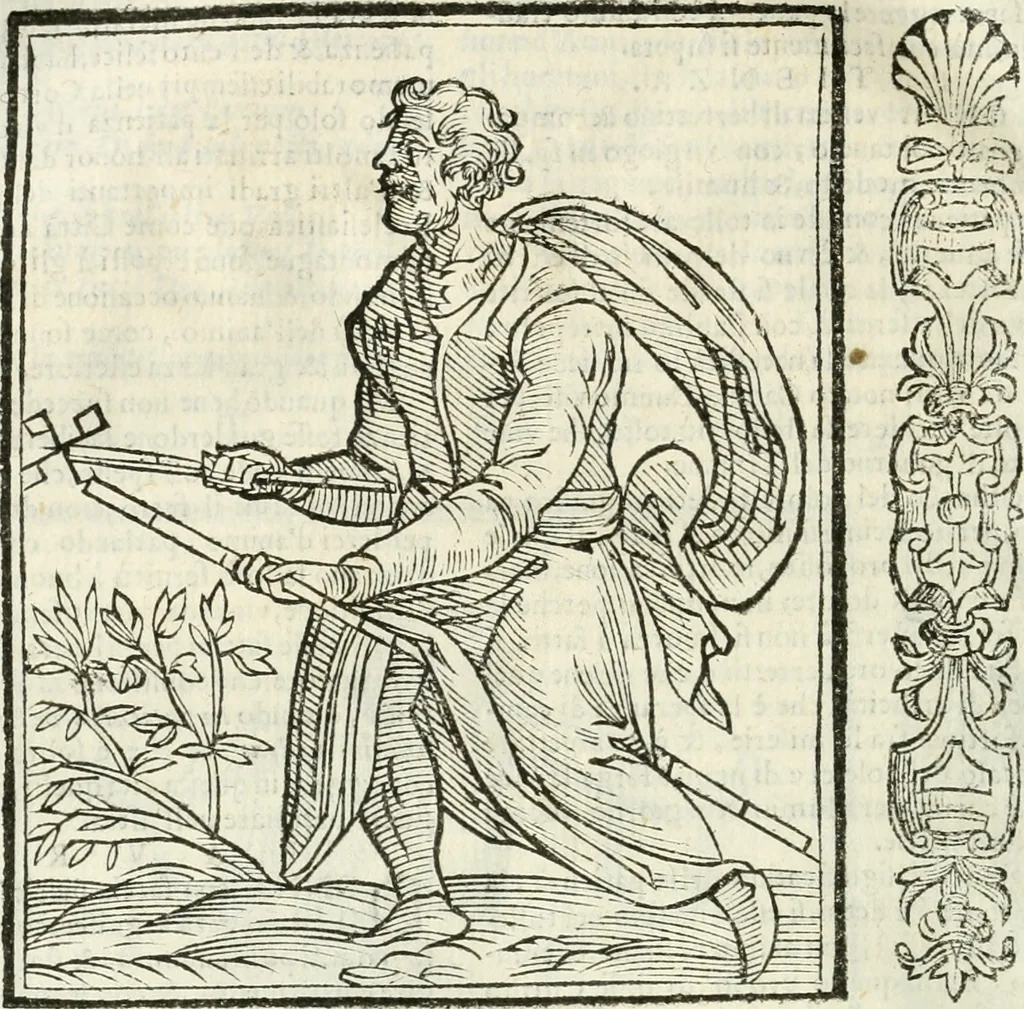 An illustration from Noua iconologia di Cesare Ripa perugino, caualier de SS. Mauritio & Lazzaro. Nella quale si descriuono diuerse imagini di virtù, vitij, affetti, passioni humane, arti, discipline, humori, elementi, corpi celesti, prouincie d'Italia, fiumi, tutte le parti del mondo, ed'altre infinite materie. Opera vtile ad oratori, predicatori, poeti, pittori, scultori, disegnatori, e ad'ogni studioso. Per inuentar concetti, emblemi, ed imprese, per diuisare qualsiuoglia apparato nuttiale, funerale, trionfale. Per rappresentar poemi drammatici, e per figurare co'suoi propij simboli ciò, che puo cadere in pensiero humano. Ampliata vltimamente dallo stesso auttore di trecento imagini, e arricchita di molti discorsi pieni di varia eruditione; con nuoui intagli, & con molti indici copiosi, 1618, leaf 451