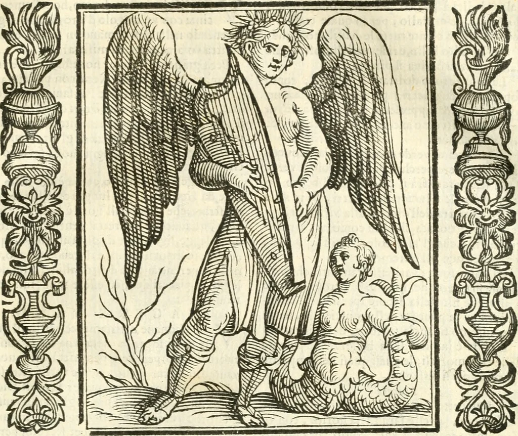 An illustration from Noua iconologia di Cesare Ripa perugino, caualier de SS. Mauritio & Lazzaro. Nella quale si descriuono diuerse imagini di virtù, vitij, affetti, passioni humane, arti, discipline, humori, elementi, corpi celesti, prouincie d'Italia, fiumi, tutte le parti del mondo, ed'altre infinite materie. Opera vtile ad oratori, predicatori, poeti, pittori, scultori, disegnatori, e ad'ogni studioso. Per inuentar concetti, emblemi, ed imprese, per diuisare qualsiuoglia apparato nuttiale, funerale, trionfale. Per rappresentar poemi drammatici, e per figurare co'suoi propij simboli ciò, che puo cadere in pensiero humano. Ampliata vltimamente dallo stesso auttore di trecento imagini, e arricchita di molti discorsi pieni di varia eruditione; con nuoui intagli, & con molti indici copiosi, 1618, leaf 462