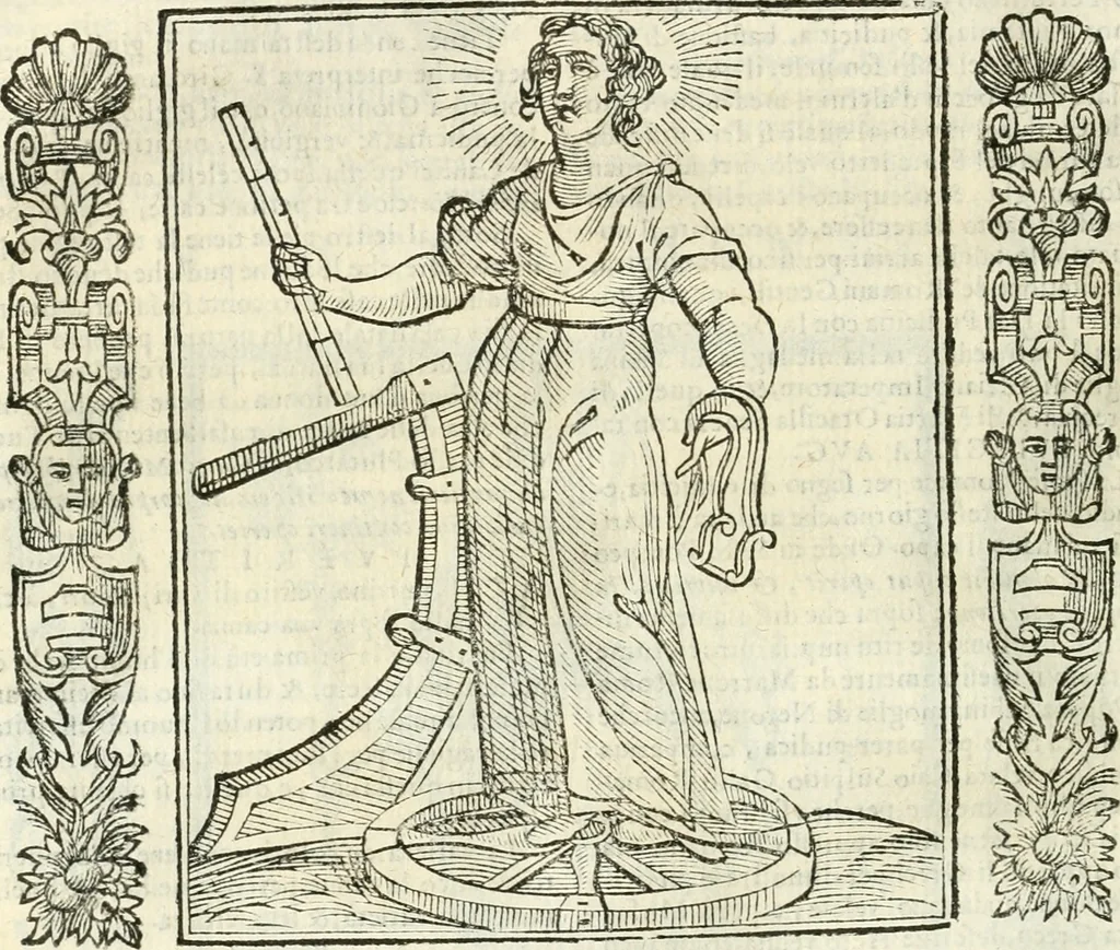 An illustration from Noua iconologia di Cesare Ripa perugino, caualier de SS. Mauritio & Lazzaro. Nella quale si descriuono diuerse imagini di virtù, vitij, affetti, passioni humane, arti, discipline, humori, elementi, corpi celesti, prouincie d'Italia, fiumi, tutte le parti del mondo, ed'altre infinite materie. Opera vtile ad oratori, predicatori, poeti, pittori, scultori, disegnatori, e ad'ogni studioso. Per inuentar concetti, emblemi, ed imprese, per diuisare qualsiuoglia apparato nuttiale, funerale, trionfale. Per rappresentar poemi drammatici, e per figurare co'suoi propij simboli ciò, che puo cadere in pensiero humano. Ampliata vltimamente dallo stesso auttore di trecento imagini, e arricchita di molti discorsi pieni di varia eruditione; con nuoui intagli, & con molti indici copiosi, 1618, leaf 483