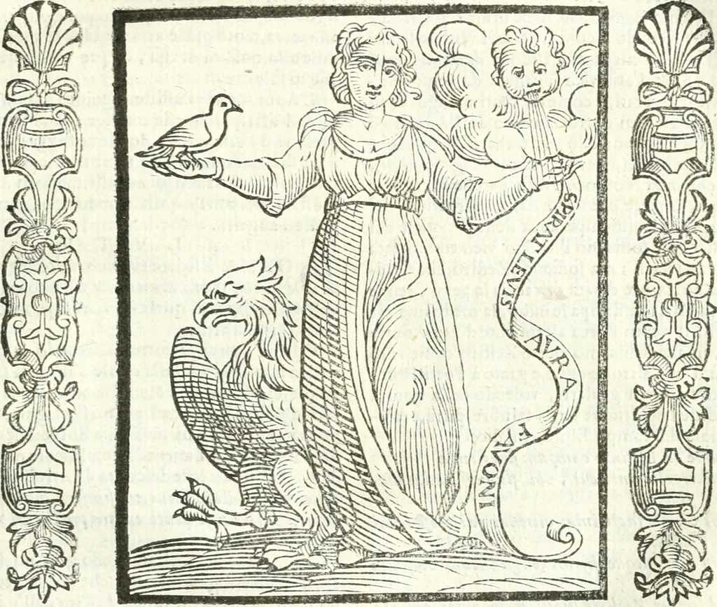 An illustration from Noua iconologia di Cesare Ripa perugino, caualier de SS. Mauritio & Lazzaro. Nella quale si descriuono diuerse imagini di virtù, vitij, affetti, passioni humane, arti, discipline, humori, elementi, corpi celesti, prouincie d'Italia, fiumi, tutte le parti del mondo, ed'altre infinite materie. Opera vtile ad oratori, predicatori, poeti, pittori, scultori, disegnatori, e ad'ogni studioso. Per inuentar concetti, emblemi, ed imprese, per diuisare qualsiuoglia apparato nuttiale, funerale, trionfale. Per rappresentar poemi drammatici, e per figurare co'suoi propij simboli ciò, che puo cadere in pensiero humano. Ampliata vltimamente dallo stesso auttore di trecento imagini, e arricchita di molti discorsi pieni di varia eruditione; con nuoui intagli, & con molti indici copiosi, 1618, leaf 502