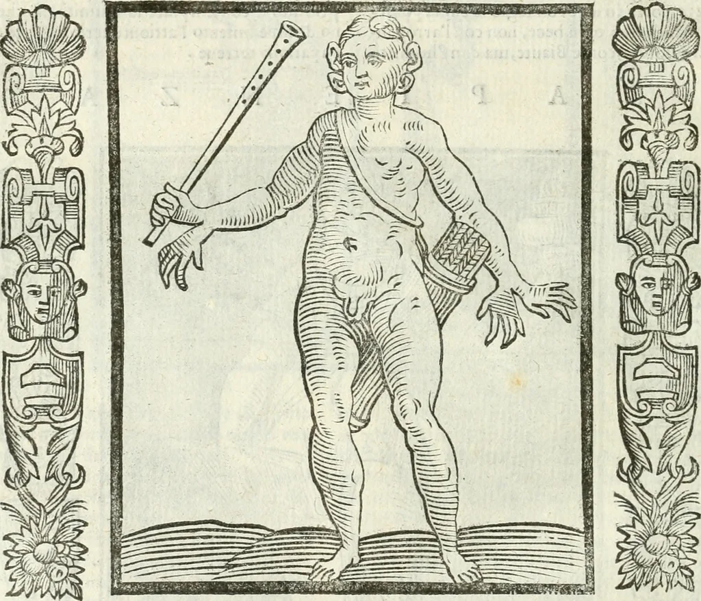 An illustration from Noua iconologia di Cesare Ripa perugino, caualier de SS. Mauritio & Lazzaro. Nella quale si descriuono diuerse imagini di virtù, vitij, affetti, passioni humane, arti, discipline, humori, elementi, corpi celesti, prouincie d'Italia, fiumi, tutte le parti del mondo, ed'altre infinite materie. Opera vtile ad oratori, predicatori, poeti, pittori, scultori, disegnatori, e ad'ogni studioso. Per inuentar concetti, emblemi, ed imprese, per diuisare qualsiuoglia apparato nuttiale, funerale, trionfale. Per rappresentar poemi drammatici, e per figurare co'suoi propij simboli ciò, che puo cadere in pensiero humano. Ampliata vltimamente dallo stesso auttore di trecento imagini, e arricchita di molti discorsi pieni di varia eruditione; con nuoui intagli, & con molti indici copiosi, 1618, leaf 507