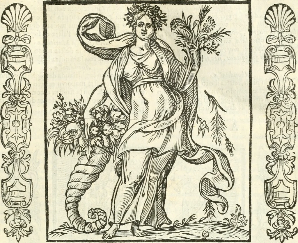 An illustration from Noua iconologia di Cesare Ripa perugino, caualier de SS. Mauritio & Lazzaro. Nella quale si descriuono diuerse imagini di virtù, vitij, affetti, passioni humane, arti, discipline, humori, elementi, corpi celesti, prouincie d'Italia, fiumi, tutte le parti del mondo, ed'altre infinite materie. Opera vtile ad oratori, predicatori, poeti, pittori, scultori, disegnatori, e ad'ogni studioso. Per inuentar concetti, emblemi, ed imprese, per diuisare qualsiuoglia apparato nuttiale, funerale, trionfale. Per rappresentar poemi drammatici, e per figurare co'suoi propij simboli ciò, che puo cadere in pensiero humano. Ampliata vltimamente dallo stesso auttore di trecento imagini, e arricchita di molti discorsi pieni di varia eruditione; con nuoui intagli, & con molti indici copiosi, 1618, leaf 52