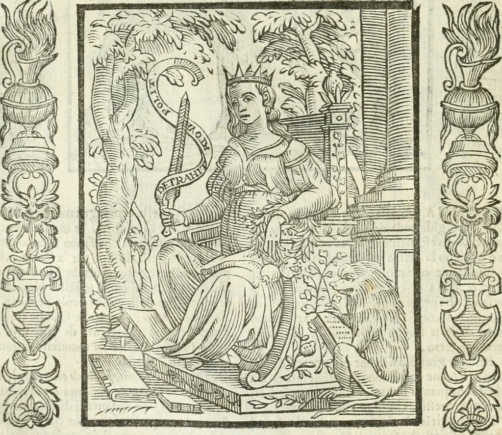 An illustration from Noua iconologia di Cesare Ripa perugino, caualier de SS. Mauritio & Lazzaro. Nella quale si descriuono diuerse imagini di virtù, vitij, affetti, passioni humane, arti, discipline, humori, elementi, corpi celesti, prouincie d'Italia, fiumi, tutte le parti del mondo, ed'altre infinite materie. Opera vtile ad oratori, predicatori, poeti, pittori, scultori, disegnatori, e ad'ogni studioso. Per inuentar concetti, emblemi, ed imprese, per diuisare qualsiuoglia apparato nuttiale, funerale, trionfale. Per rappresentar poemi drammatici, e per figurare co'suoi propij simboli ciò, che puo cadere in pensiero humano. Ampliata vltimamente dallo stesso auttore di trecento imagini, e arricchita di molti discorsi pieni di varia eruditione; con nuoui intagli, & con molti indici copiosi, 1618, leaf 53
