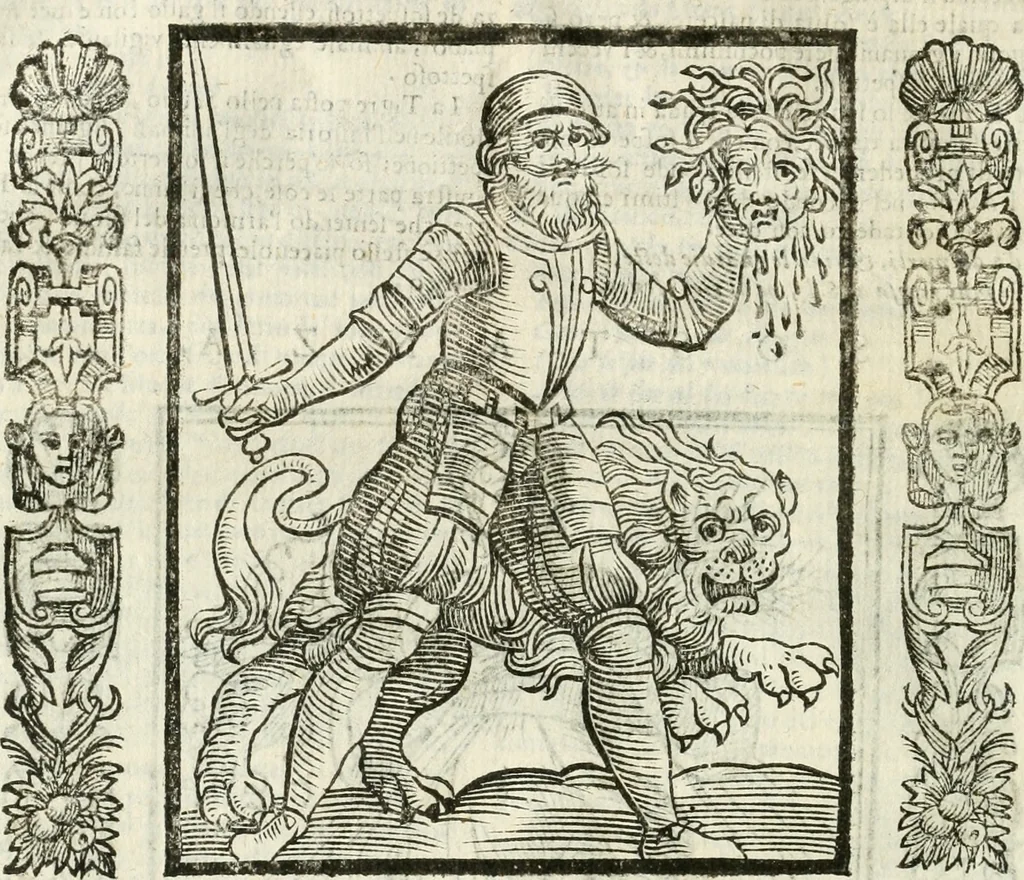 An illustration from Noua iconologia di Cesare Ripa perugino, caualier de SS. Mauritio & Lazzaro. Nella quale si descriuono diuerse imagini di virtù, vitij, affetti, passioni humane, arti, discipline, humori, elementi, corpi celesti, prouincie d'Italia, fiumi, tutte le parti del mondo, ed'altre infinite materie. Opera vtile ad oratori, predicatori, poeti, pittori, scultori, disegnatori, e ad'ogni studioso. Per inuentar concetti, emblemi, ed imprese, per diuisare qualsiuoglia apparato nuttiale, funerale, trionfale. Per rappresentar poemi drammatici, e per figurare co'suoi propij simboli ciò, che puo cadere in pensiero humano. Ampliata vltimamente dallo stesso auttore di trecento imagini, e arricchita di molti discorsi pieni di varia eruditione; con nuoui intagli, & con molti indici copiosi, 1618, leaf 541