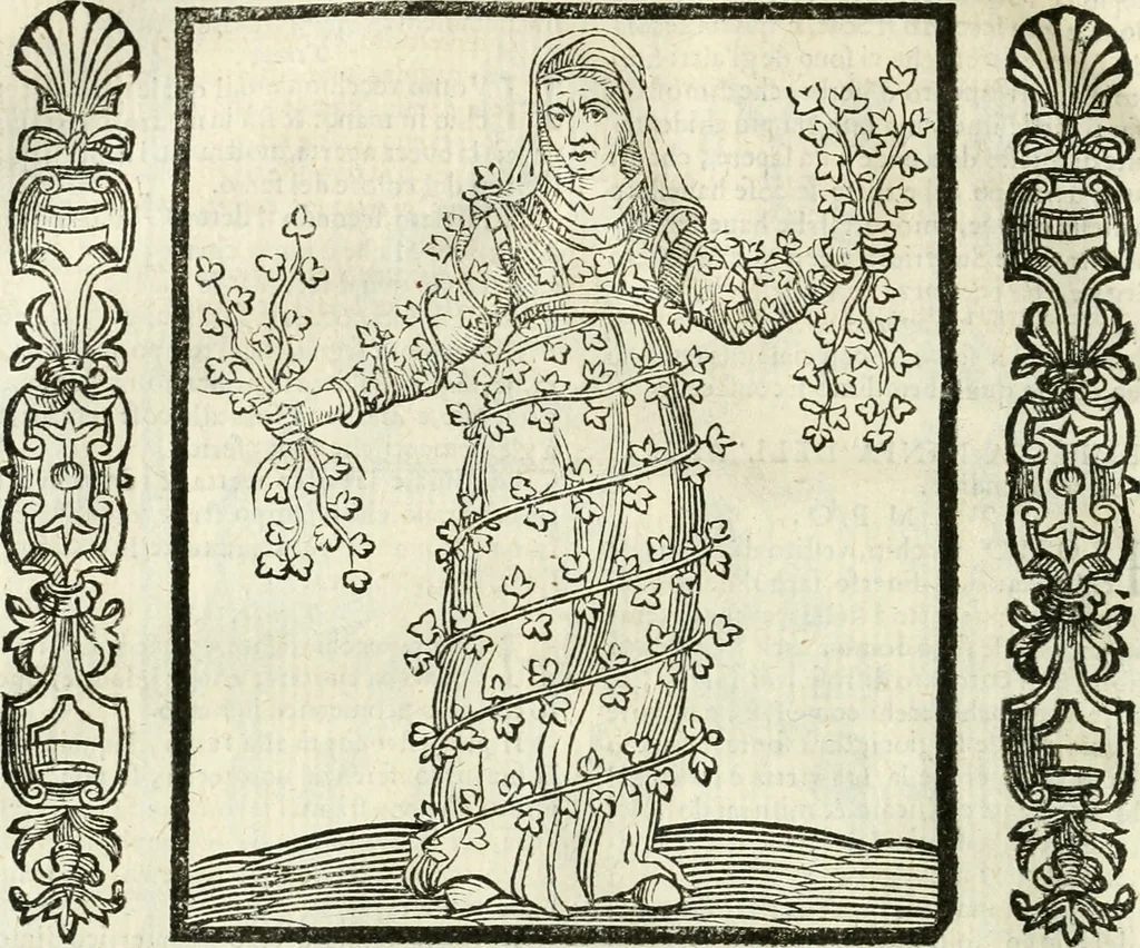 An illustration from Noua iconologia di Cesare Ripa perugino, caualier de SS. Mauritio & Lazzaro. Nella quale si descriuono diuerse imagini di virtù, vitij, affetti, passioni humane, arti, discipline, humori, elementi, corpi celesti, prouincie d'Italia, fiumi, tutte le parti del mondo, ed'altre infinite materie. Opera vtile ad oratori, predicatori, poeti, pittori, scultori, disegnatori, e ad'ogni studioso. Per inuentar concetti, emblemi, ed imprese, per diuisare qualsiuoglia apparato nuttiale, funerale, trionfale. Per rappresentar poemi drammatici, e per figurare co'suoi propij simboli ciò, che puo cadere in pensiero humano. Ampliata vltimamente dallo stesso auttore di trecento imagini, e arricchita di molti discorsi pieni di varia eruditione; con nuoui intagli, & con molti indici copiosi, 1618, leaf 573