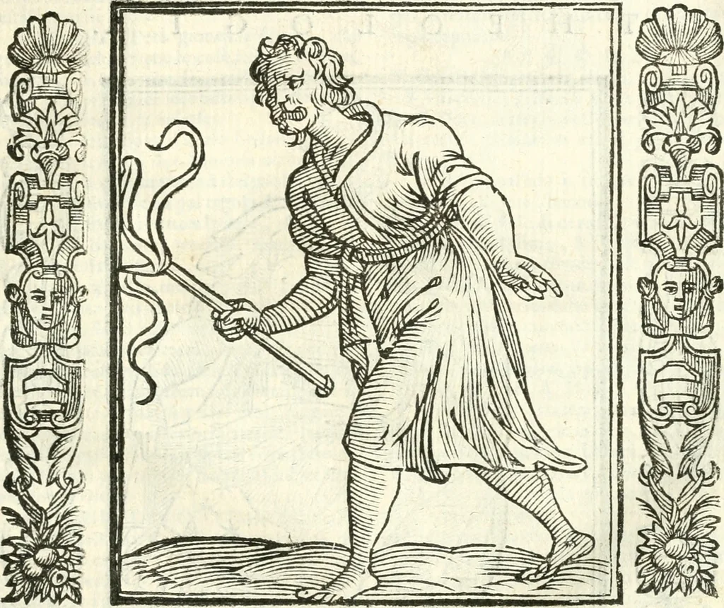 An illustration from Noua iconologia di Cesare Ripa perugino, caualier de SS. Mauritio & Lazzaro. Nella quale si descriuono diuerse imagini di virtù, vitij, affetti, passioni humane, arti, discipline, humori, elementi, corpi celesti, prouincie d'Italia, fiumi, tutte le parti del mondo, ed'altre infinite materie. Opera vtile ad oratori, predicatori, poeti, pittori, scultori, disegnatori, e ad'ogni studioso. Per inuentar concetti, emblemi, ed imprese, per diuisare qualsiuoglia apparato nuttiale, funerale, trionfale. Per rappresentar poemi drammatici, e per figurare co'suoi propij simboli ciò, che puo cadere in pensiero humano. Ampliata vltimamente dallo stesso auttore di trecento imagini, e arricchita di molti discorsi pieni di varia eruditione; con nuoui intagli, & con molti indici copiosi, 1618, leaf 574
