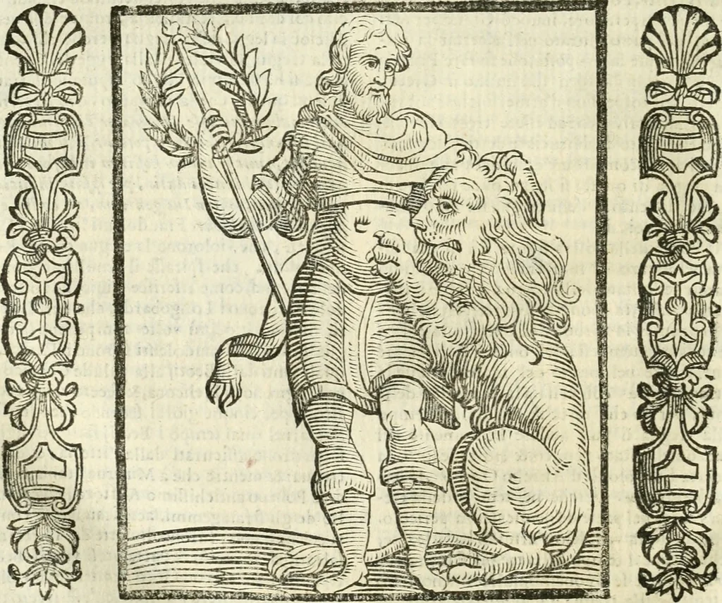 An illustration from Noua iconologia di Cesare Ripa perugino, caualier de SS. Mauritio & Lazzaro. Nella quale si descriuono diuerse imagini di virtù, vitij, affetti, passioni humane, arti, discipline, humori, elementi, corpi celesti, prouincie d'Italia, fiumi, tutte le parti del mondo, ed'altre infinite materie. Opera vtile ad oratori, predicatori, poeti, pittori, scultori, disegnatori, e ad'ogni studioso. Per inuentar concetti, emblemi, ed imprese, per diuisare qualsiuoglia apparato nuttiale, funerale, trionfale. Per rappresentar poemi drammatici, e per figurare co'suoi propij simboli ciò, che puo cadere in pensiero humano. Ampliata vltimamente dallo stesso auttore di trecento imagini, e arricchita di molti discorsi pieni di varia eruditione; con nuoui intagli, & con molti indici copiosi, 1618, leaf 583