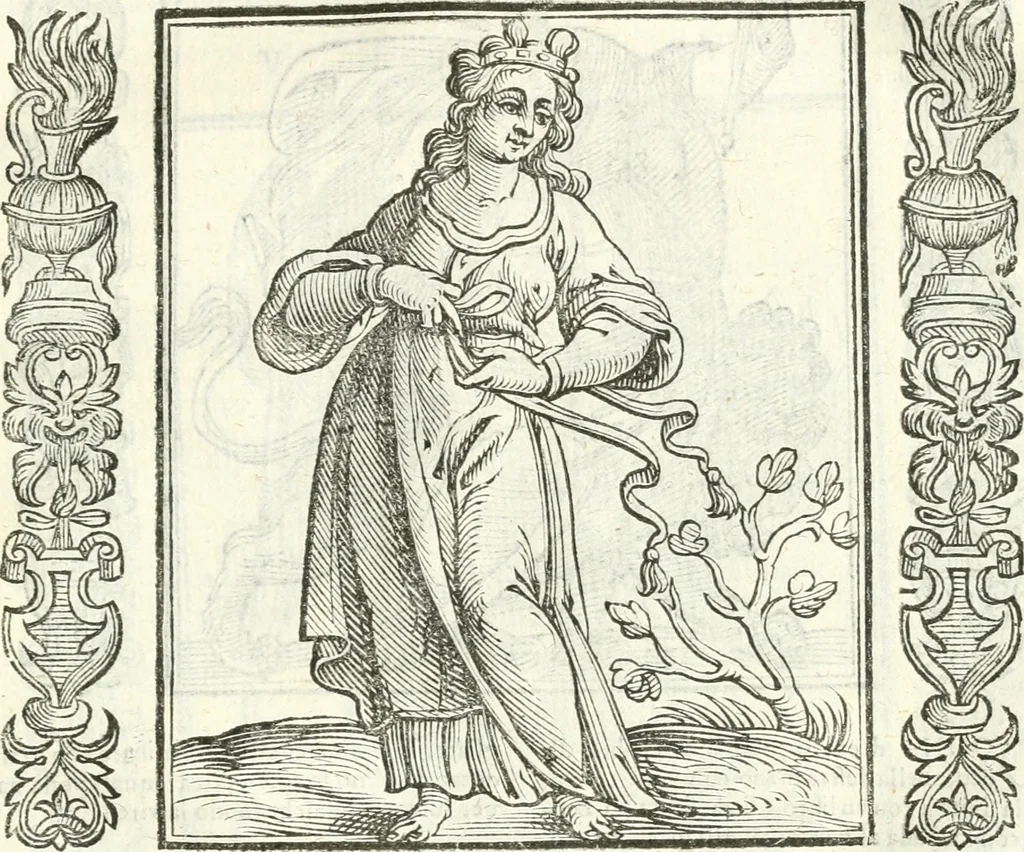 An illustration from Noua iconologia di Cesare Ripa perugino, caualier de SS. Mauritio & Lazzaro. Nella quale si descriuono diuerse imagini di virtù, vitij, affetti, passioni humane, arti, discipline, humori, elementi, corpi celesti, prouincie d'Italia, fiumi, tutte le parti del mondo, ed'altre infinite materie. Opera vtile ad oratori, predicatori, poeti, pittori, scultori, disegnatori, e ad'ogni studioso. Per inuentar concetti, emblemi, ed imprese, per diuisare qualsiuoglia apparato nuttiale, funerale, trionfale. Per rappresentar poemi drammatici, e per figurare co'suoi propij simboli ciò, che puo cadere in pensiero humano. Ampliata vltimamente dallo stesso auttore di trecento imagini, e arricchita di molti discorsi pieni di varia eruditione; con nuoui intagli, & con molti indici copiosi, 1618, leaf 614