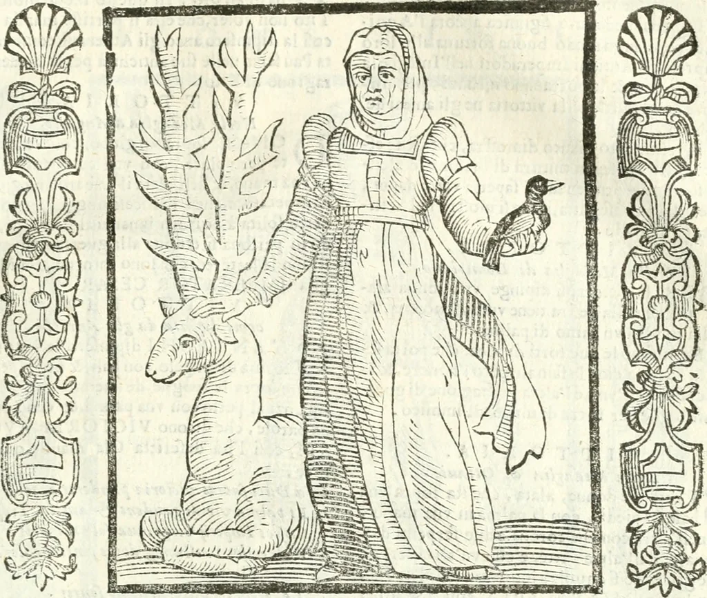 An illustration from Noua iconologia di Cesare Ripa perugino, caualier de SS. Mauritio & Lazzaro. Nella quale si descriuono diuerse imagini di virtù, vitij, affetti, passioni humane, arti, discipline, humori, elementi, corpi celesti, prouincie d'Italia, fiumi, tutte le parti del mondo, ed'altre infinite materie. Opera vtile ad oratori, predicatori, poeti, pittori, scultori, disegnatori, e ad'ogni studioso. Per inuentar concetti, emblemi, ed imprese, per diuisare qualsiuoglia apparato nuttiale, funerale, trionfale. Per rappresentar poemi drammatici, e per figurare co'suoi propij simboli ciò, che puo cadere in pensiero humano. Ampliata vltimamente dallo stesso auttore di trecento imagini, e arricchita di molti discorsi pieni di varia eruditione; con nuoui intagli, & con molti indici copiosi, 1618, leaf 626