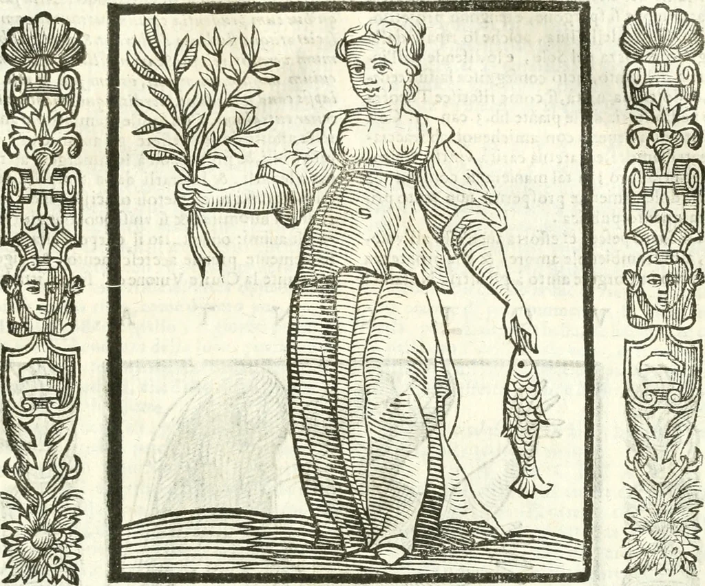 An illustration from Noua iconologia di Cesare Ripa perugino, caualier de SS. Mauritio & Lazzaro. Nella quale si descriuono diuerse imagini di virtù, vitij, affetti, passioni humane, arti, discipline, humori, elementi, corpi celesti, prouincie d'Italia, fiumi, tutte le parti del mondo, ed'altre infinite materie. Opera vtile ad oratori, predicatori, poeti, pittori, scultori, disegnatori, e ad'ogni studioso. Per inuentar concetti, emblemi, ed imprese, per diuisare qualsiuoglia apparato nuttiale, funerale, trionfale. Per rappresentar poemi drammatici, e per figurare co'suoi propij simboli ciò, che puo cadere in pensiero humano. Ampliata vltimamente dallo stesso auttore di trecento imagini, e arricchita di molti discorsi pieni di varia eruditione; con nuoui intagli, & con molti indici copiosi, 1618, leaf 628