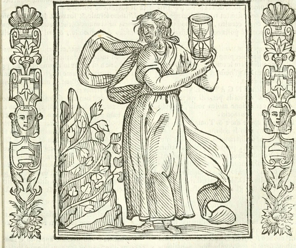 An illustration from Noua iconologia di Cesare Ripa perugino, caualier de SS. Mauritio & Lazzaro. Nella quale si descriuono diuerse imagini di virtù, vitij, affetti, passioni humane, arti, discipline, humori, elementi, corpi celesti, prouincie d'Italia, fiumi, tutte le parti del mondo, ed'altre infinite materie. Opera vtile ad oratori, predicatori, poeti, pittori, scultori, disegnatori, e ad'ogni studioso. Per inuentar concetti, emblemi, ed imprese, per diuisare qualsiuoglia apparato nuttiale, funerale, trionfale. Per rappresentar poemi drammatici, e per figurare co'suoi propij simboli ciò, che puo cadere in pensiero humano. Ampliata vltimamente dallo stesso auttore di trecento imagini, e arricchita di molti discorsi pieni di varia eruditione; con nuoui intagli, & con molti indici copiosi, 1618, leaf 90