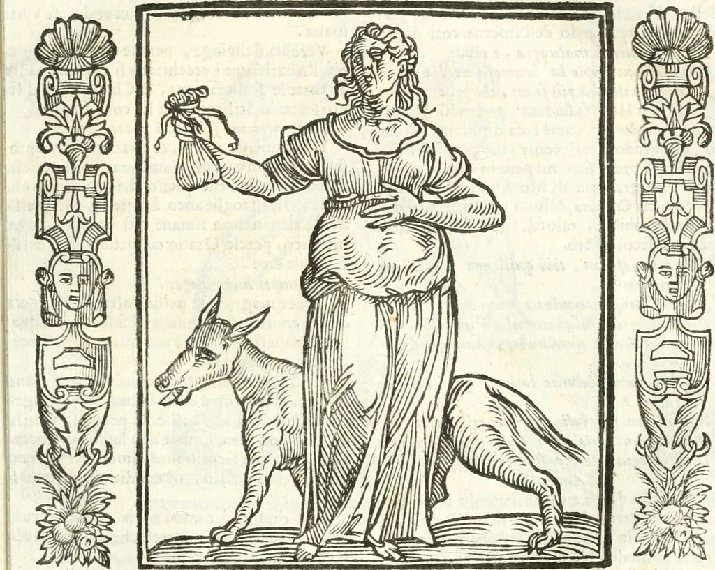 An illustration from Noua iconologia di Cesare Ripa perugino, caualier de SS. Mauritio & Lazzaro. Nella quale si descriuono diuerse imagini di virtù, vitij, affetti, passioni humane, arti, discipline, humori, elementi, corpi celesti, prouincie d'Italia, fiumi, tutte le parti del mondo, ed'altre infinite materie. Opera vtile ad oratori, predicatori, poeti, pittori, scultori, disegnatori, e ad'ogni studioso. Per inuentar concetti, emblemi, ed imprese, per diuisare qualsiuoglia apparato nuttiale, funerale, trionfale. Per rappresentar poemi drammatici, e per figurare co'suoi propij simboli ciò, che puo cadere in pensiero humano. Ampliata vltimamente dallo stesso auttore di trecento imagini, e arricchita di molti discorsi pieni di varia eruditione; con nuoui intagli, & con molti indici copiosi, 1618, leaf 92