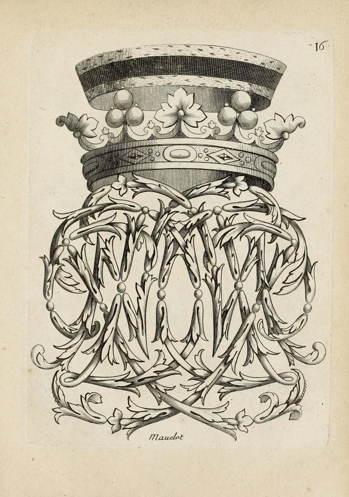 An illustration from Nouueau liure de chiffres, qui contient en general tous les noms et surnoms entrelassez par alphabet ..., 1680, leaf 41