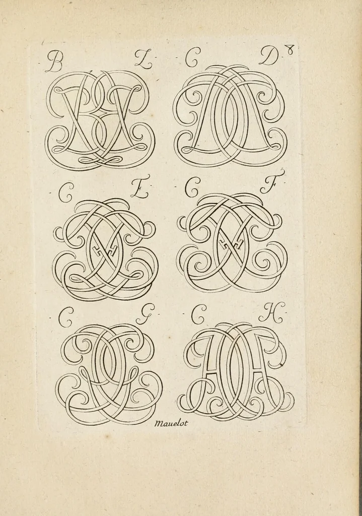 An illustration from Nouueau liure de chiffres, qui contient en general tous les noms et surnoms entrelassez par alphabet ..., 1680, leaf 67