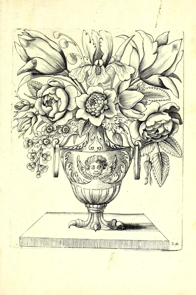 An illustration from Nouueau liure de fleurs, feuilles, et oyseaux, dessigné et gravé apres le naturel, 1680, leaf 55