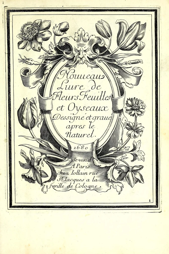 An illustration from Nouueau liure de fleurs, feuilles, et oyseaux, dessigné et gravé apres le naturel, 1680, leaf 9