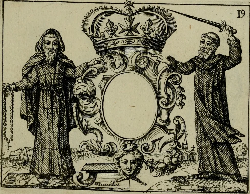 An illustration from Nouveau livre de differens cartouches, couronnes, casques, supports et tenans, 1685, leaf 88