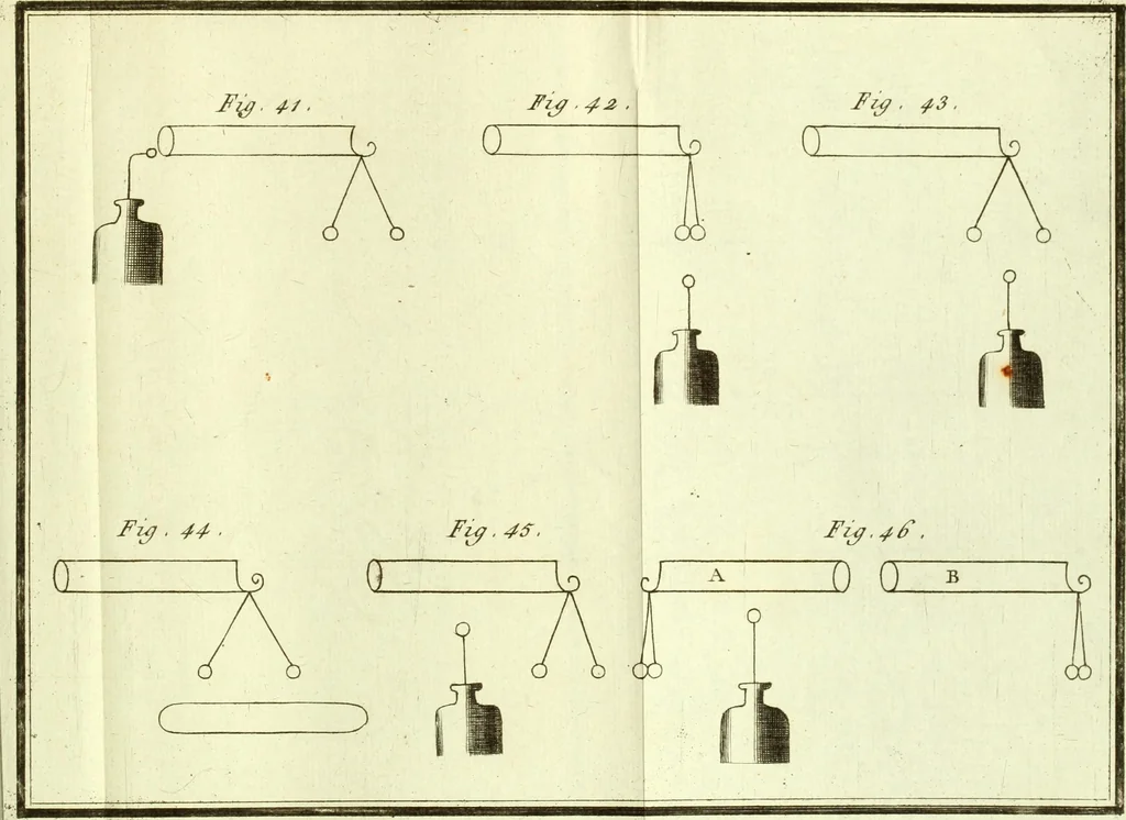 An illustration from Nouveau mécanisme de l'électricité : fondé sur les lois de l'équilbre & du mouvement, démontré par des expériences qui renversent le systême de l'électricité positive & négative : & qui établissent ses rapports avec le mécanisme caché de l'aimant, dont il explique les principaux phénomènes : et l'heureuse influence du fluide électrique dans le traitement des maladies nerveuses, 1802, leaf 356