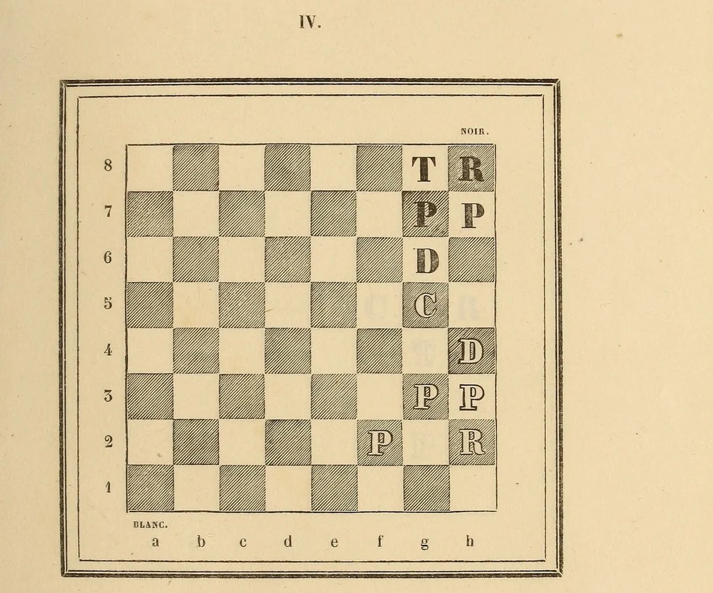 An illustration from Nouveau traité du jeu des échecs, 1842, leaf 207