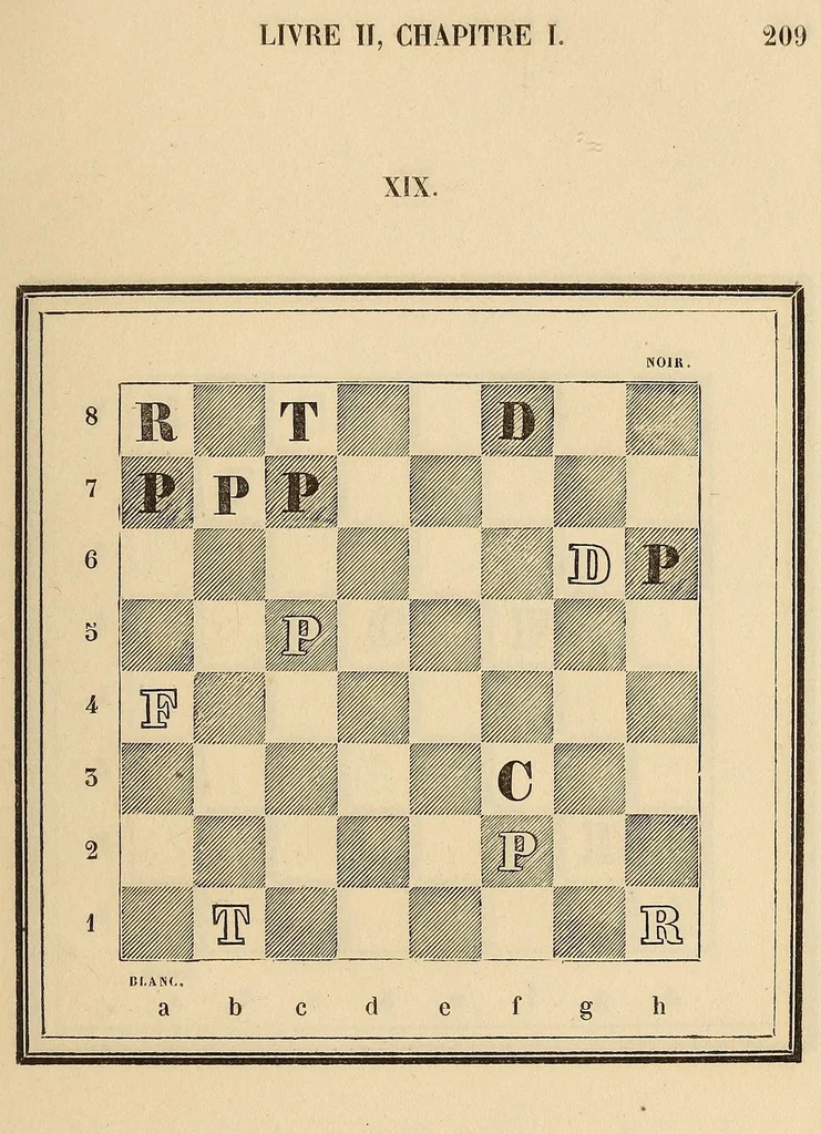 An illustration from Nouveau traité du jeu des échecs, 1842, leaf 237
