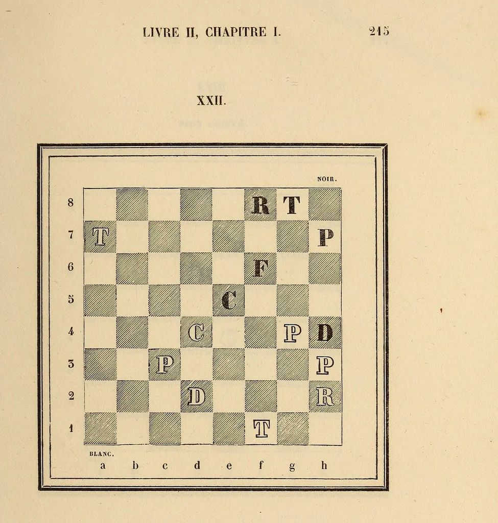 An illustration from Nouveau traité du jeu des échecs, 1842, leaf 243