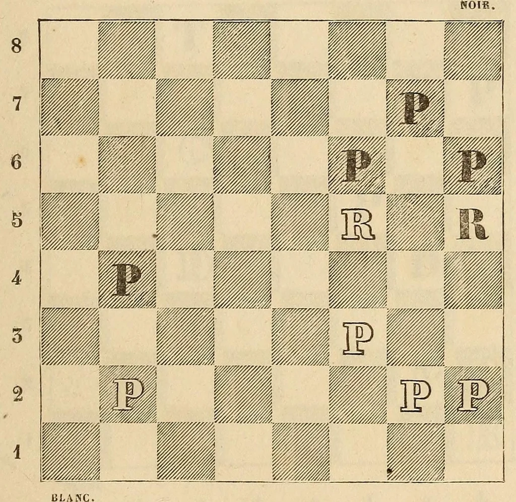 An illustration from Nouveau traité du jeu des échecs, 1842, leaf 253