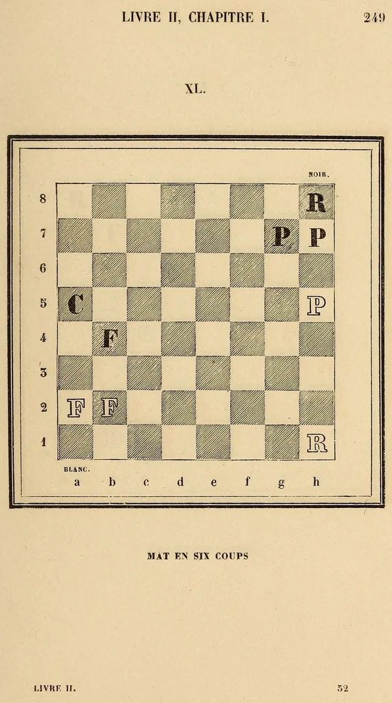 An illustration from Nouveau traité du jeu des échecs, 1842, leaf 277