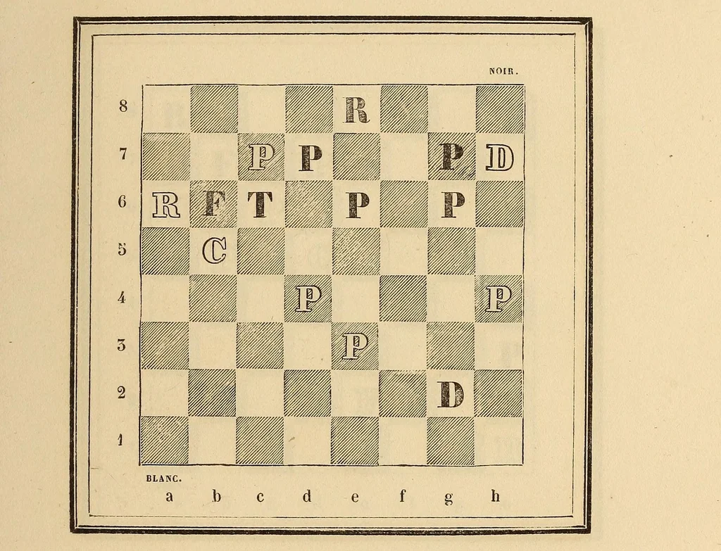 An illustration from Nouveau traité du jeu des échecs, 1842, leaf 283