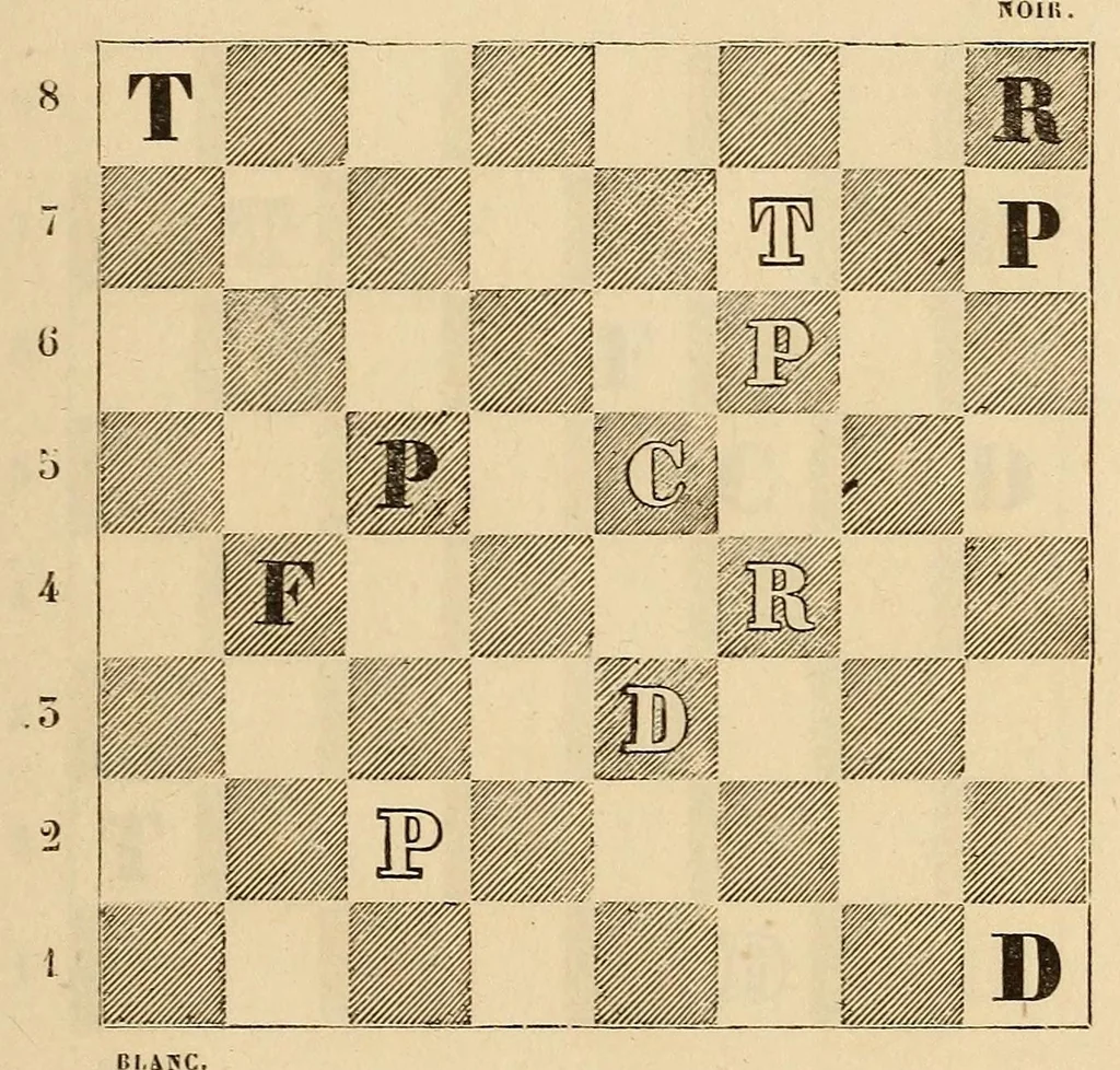 An illustration from Nouveau traité du jeu des échecs, 1842, leaf 295