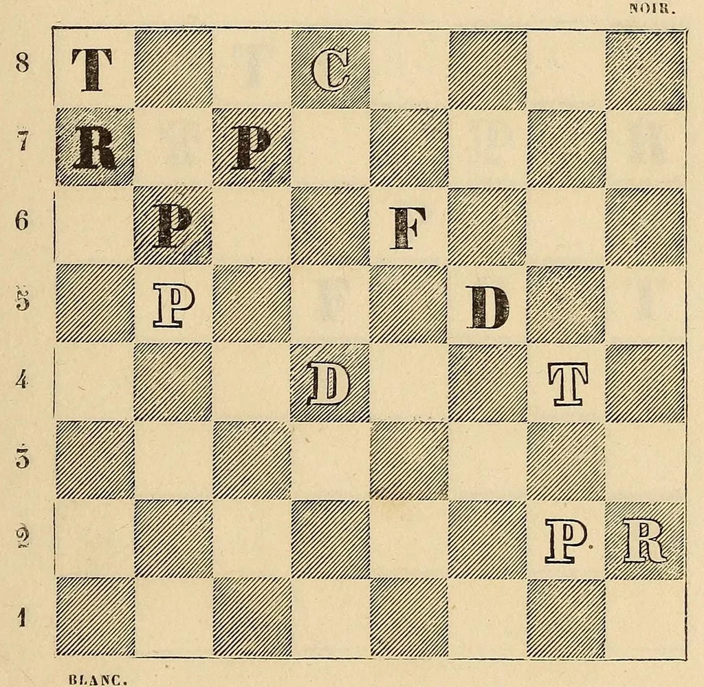 An illustration from Nouveau traité du jeu des échecs, 1842, leaf 301