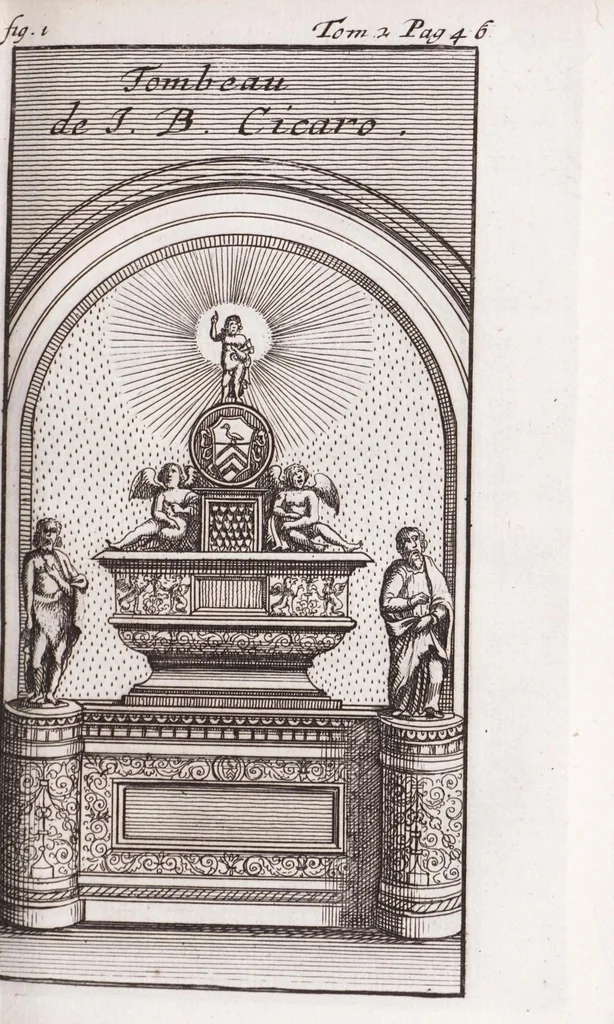 An illustration from Nouveau voyage d'Italie, avec un memoire contenant des avis utiles à ceux qui voudront faire le mesme voyage, 1698, leaf 63