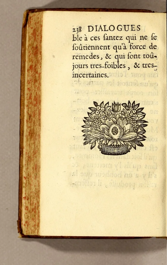 An illustration from Nouveaux dialogues des morts, 1683, leaf 254