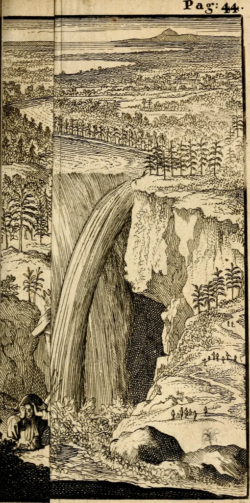 An illustration from Nouvelle decouverte d'un tres grand pays situé dans l'Amérique, entre le Nouveau Mexique, et la Mer Glaciale, avec les cartes, & les figures necessaires, & de plus l'histoire naturelle & morale, & les avantages, qu'on en peut tirer par l'établissem. des colon. Le tout dedie à Sa Majeste britannique. Guillaume III, 1698, leaf 118