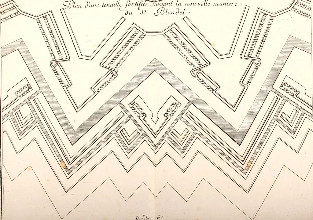An illustration from Nouvelle maniere de fortifier les places, 1683, leaf 109