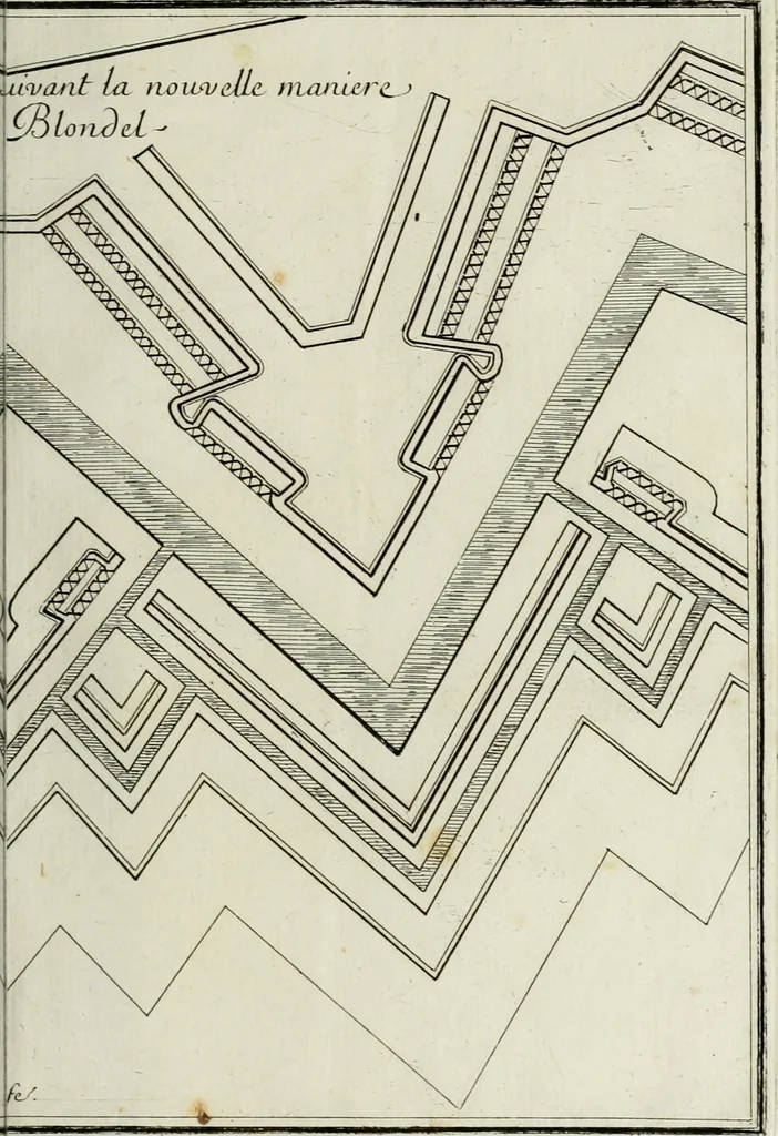 An illustration from Nouvelle maniere de fortifier les places, 1683, leaf 110
