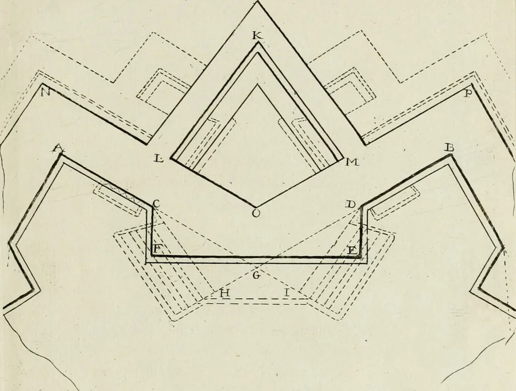 An illustration from Nouvelle maniere de fortifier les places, 1683, leaf 122