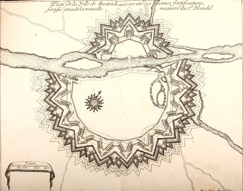 An illustration from Nouvelle maniere de fortifier les places, 1683, leaf 129