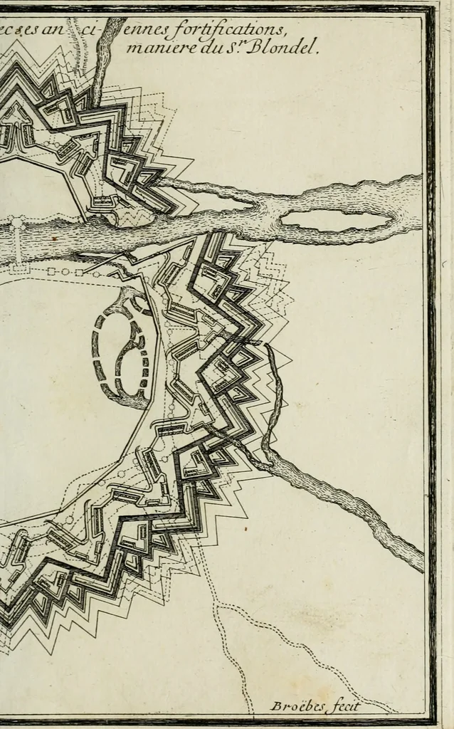 An illustration from Nouvelle maniere de fortifier les places, 1683, leaf 130