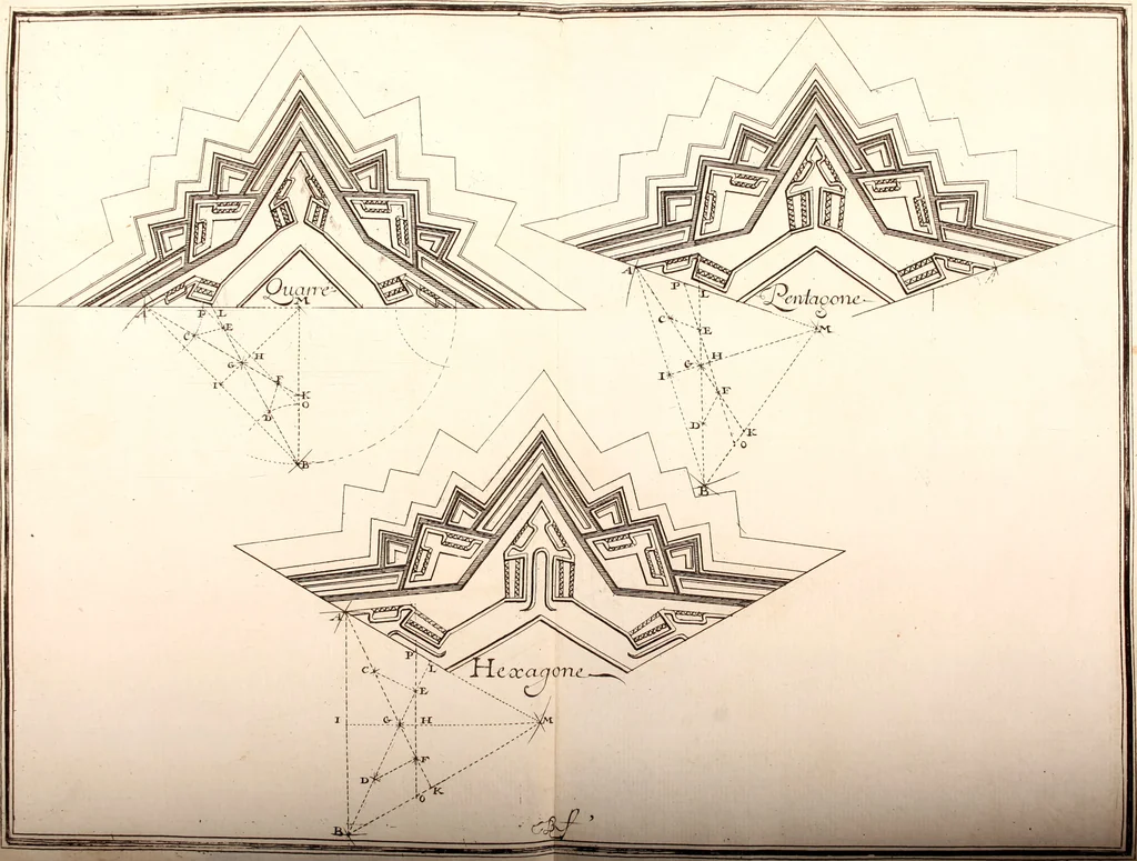 An illustration from Nouvelle maniere de fortifier les places, 1683, leaf 93