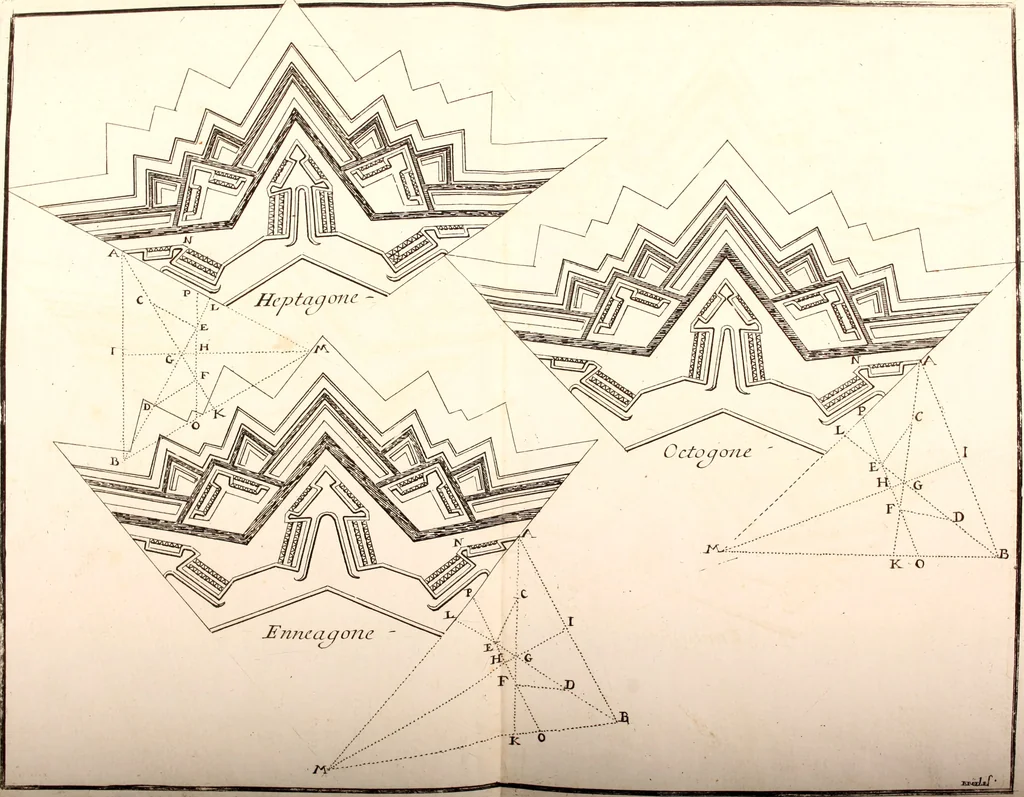 An illustration from Nouvelle maniere de fortifier les places, 1683, leaf 97