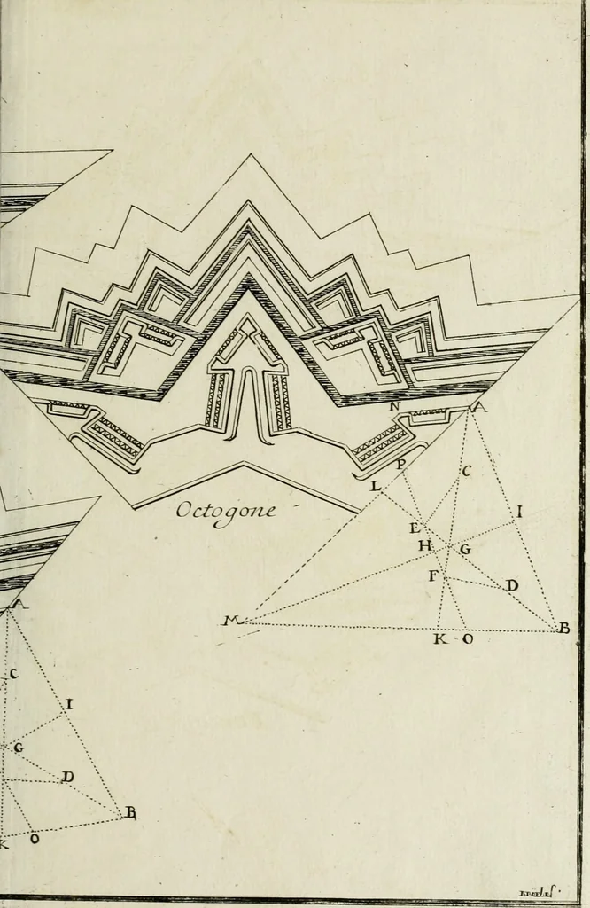 An illustration from Nouvelle maniere de fortifier les places, 1683, leaf 98
