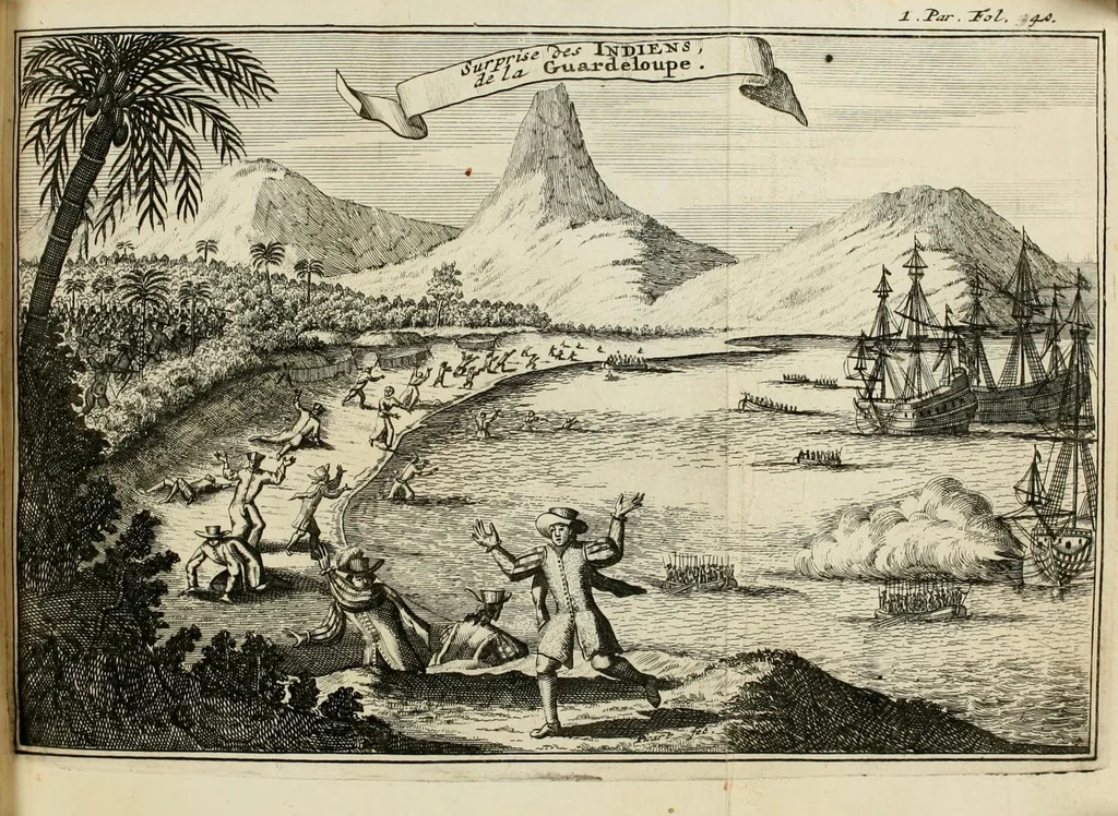An illustration from Nouvelle relation, contenant les voyages de Thomas Gage dans la Nouvelle Espagne, ses diverses avantures; & son retour par la province de Nicaragua, jusques à la Havane. Avec la description de la ville de Mexique telle qu'elle estoit autrefois, & comme elle est à present. Ensemble une description exacte des terres & provinces que possedent les Espagnols en toute l'Amérique, de la forme de leur gouvernement ecclesiastique & politique, de leur commerce, de leurs moeurs, & de celles des criolles, des metifs, des mulatres, des Indiens, & des negres.., 1699, leaf 81