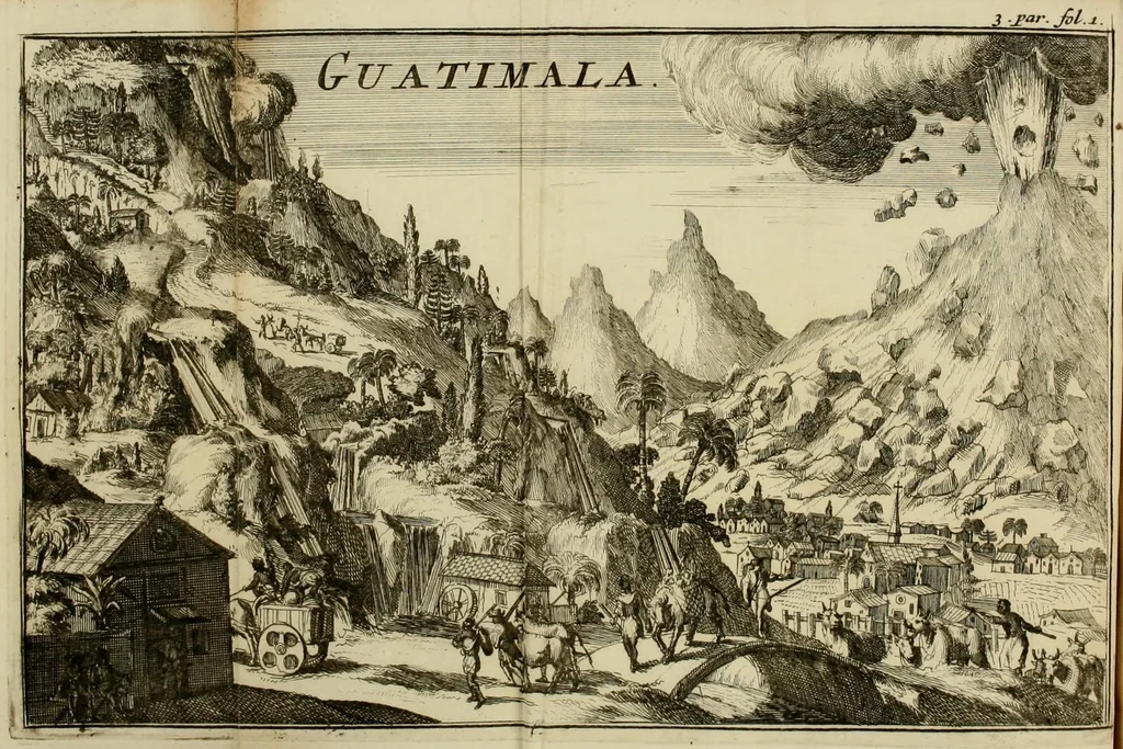 An illustration from Nouvelle relation, contenant les voyages de Thomas Gage dans la Nouvelle Espagne, ses diverses avantures; & son retour par la province de Nicaragua, jusques à la Havane. Avec la description de la ville de Mexique telle qu'elle estoit autrefois, & comme elle est à present. Ensemble une description exacte des terres & provinces que possedent les Espagnols en toute l'Amérique, de la forme de leur gouvernement ecclesiastique & politique, de leur commerce, de leurs moeurs, & de celles des criolles, des metifs, des mulatres, des Indiens, & des negres.., 1699, leaf 26