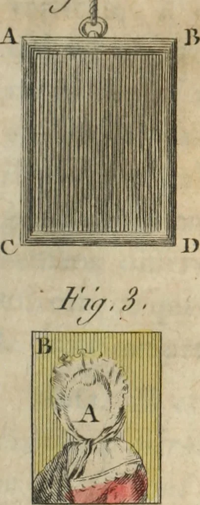 An illustration from Nouvelles récréations physiques et mathématiques, contenant ce qui a été imaginé de plus curieux dans ce genre et qui se découvre journellement, auxquelles on a joint, leurs causes, leurs effets, la mani¿ere de les construire, & l'amusement qu'on en peut tirer pour étonner et surprendre agréablement, 1786, leaf 194