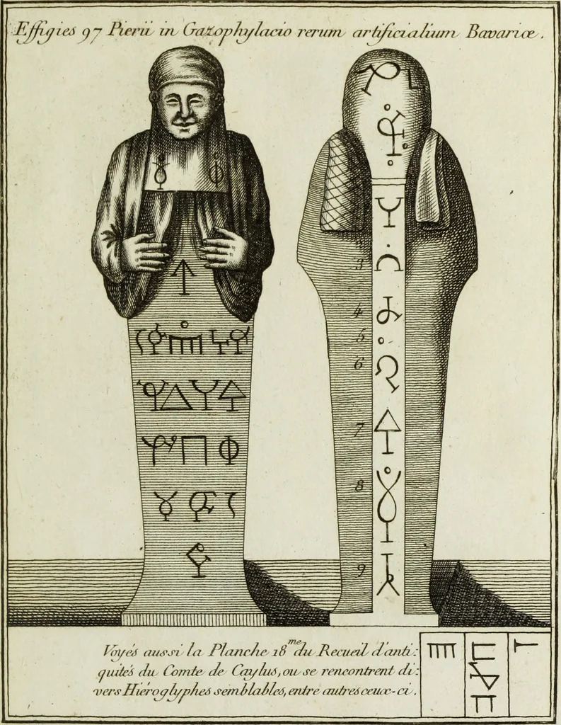 An illustration from Nouvelles recherches sur la science des medailles, inscriptions, et hieroglyphes antiques, 1778, leaf 216