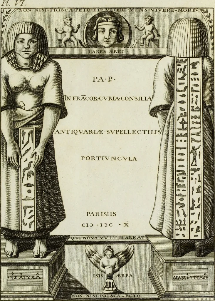 An illustration from Nouvelles recherches sur la science des medailles, inscriptions, et hieroglyphes antiques, 1778, leaf 220