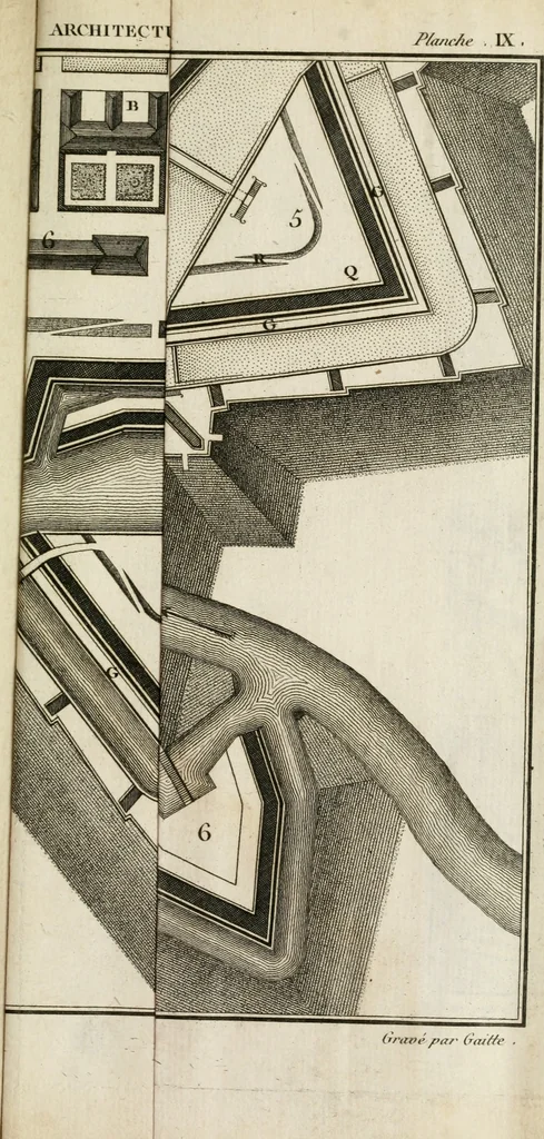 An illustration from Nouvelles règles pour la pratique du dessin et du lavis de l'architecture civile et militaire, 1803, leaf 218