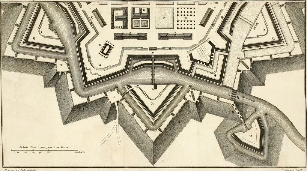 An illustration from Nouvelles règles pour la pratique du dessin et du lavis de l'architecture civile et militaire, 1803, leaf 219